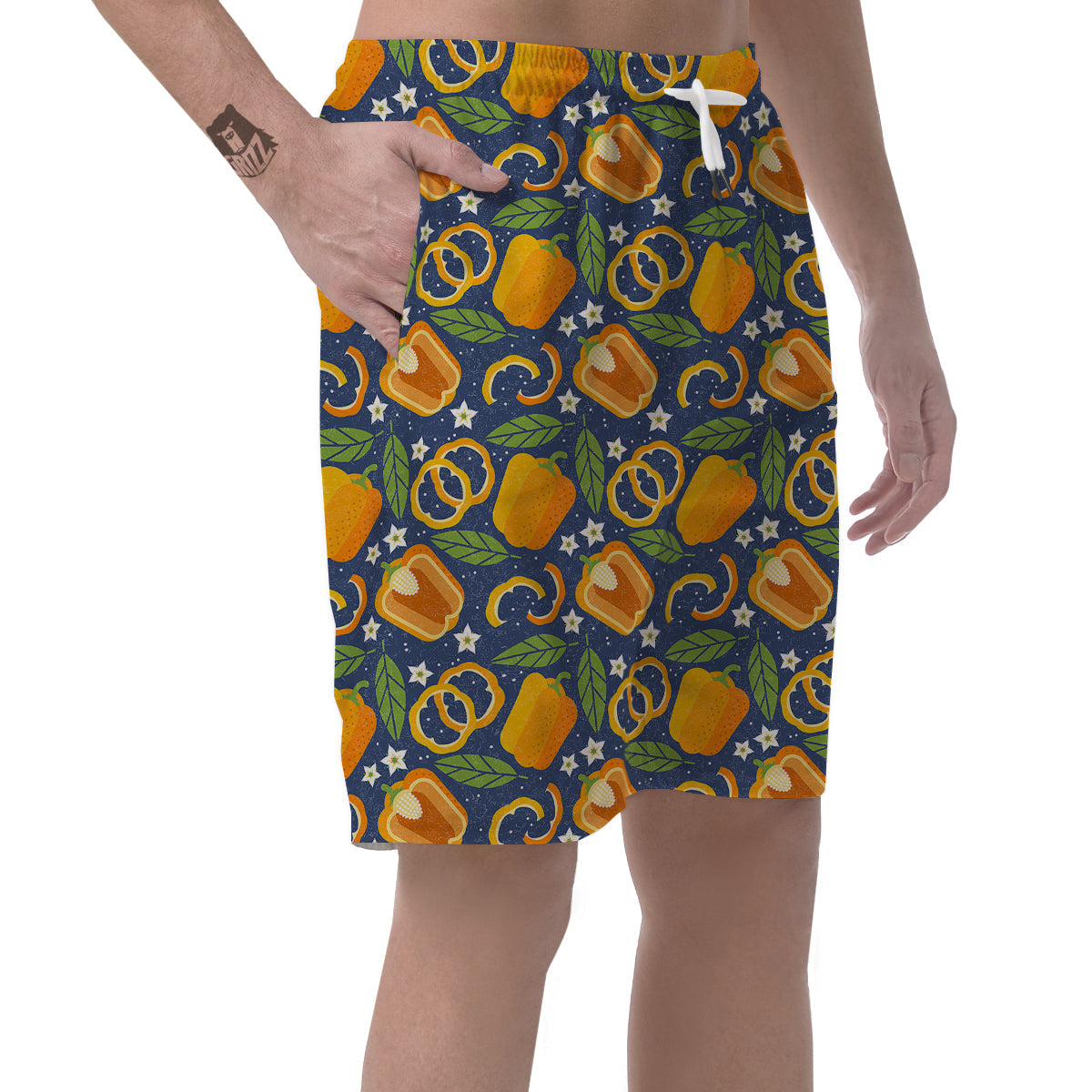 Bell Pepper Leaf Print Pattern Men's Shorts-grizzshop