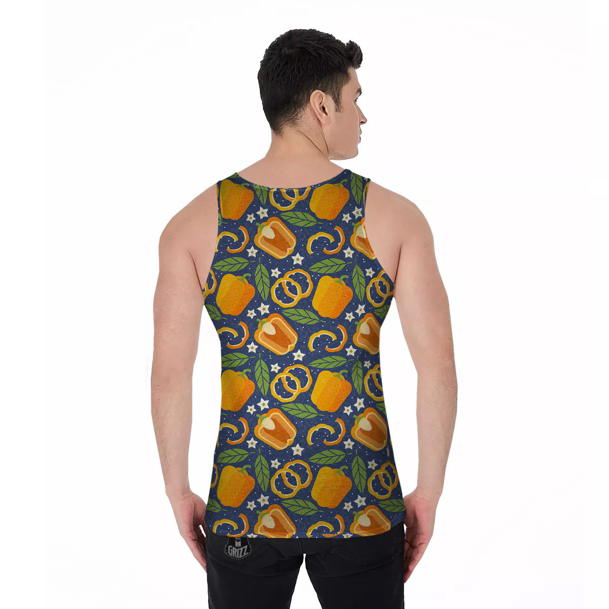 Bell Pepper Leaf Print Pattern Men's Tank Top-grizzshop