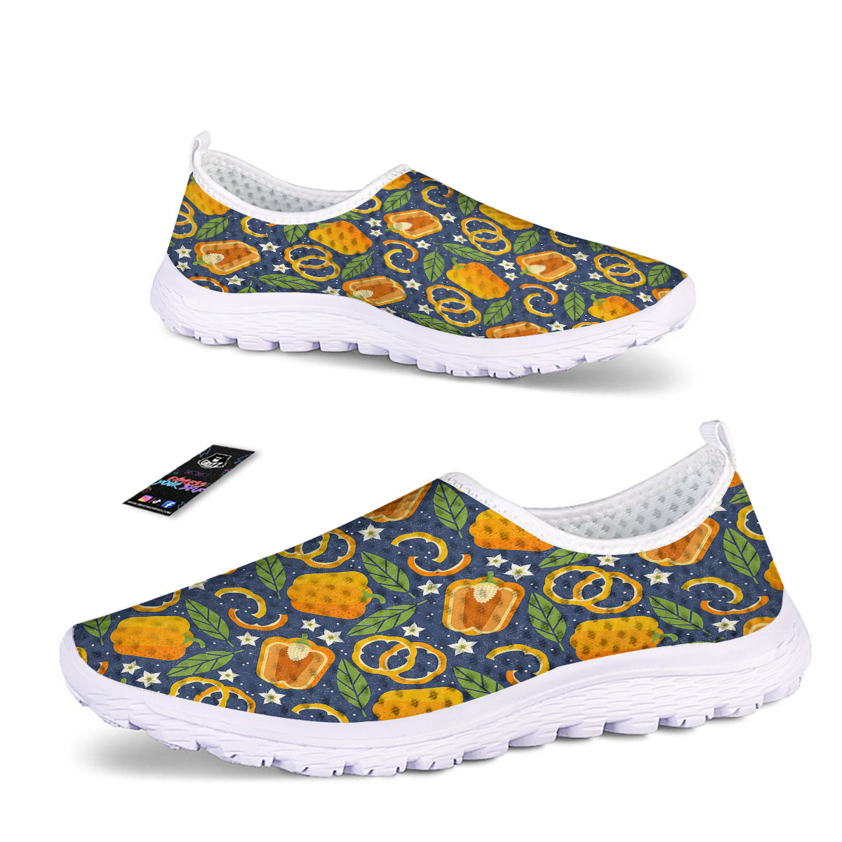 Bell Pepper Leaf Print Pattern Nurse Shoes-grizzshop