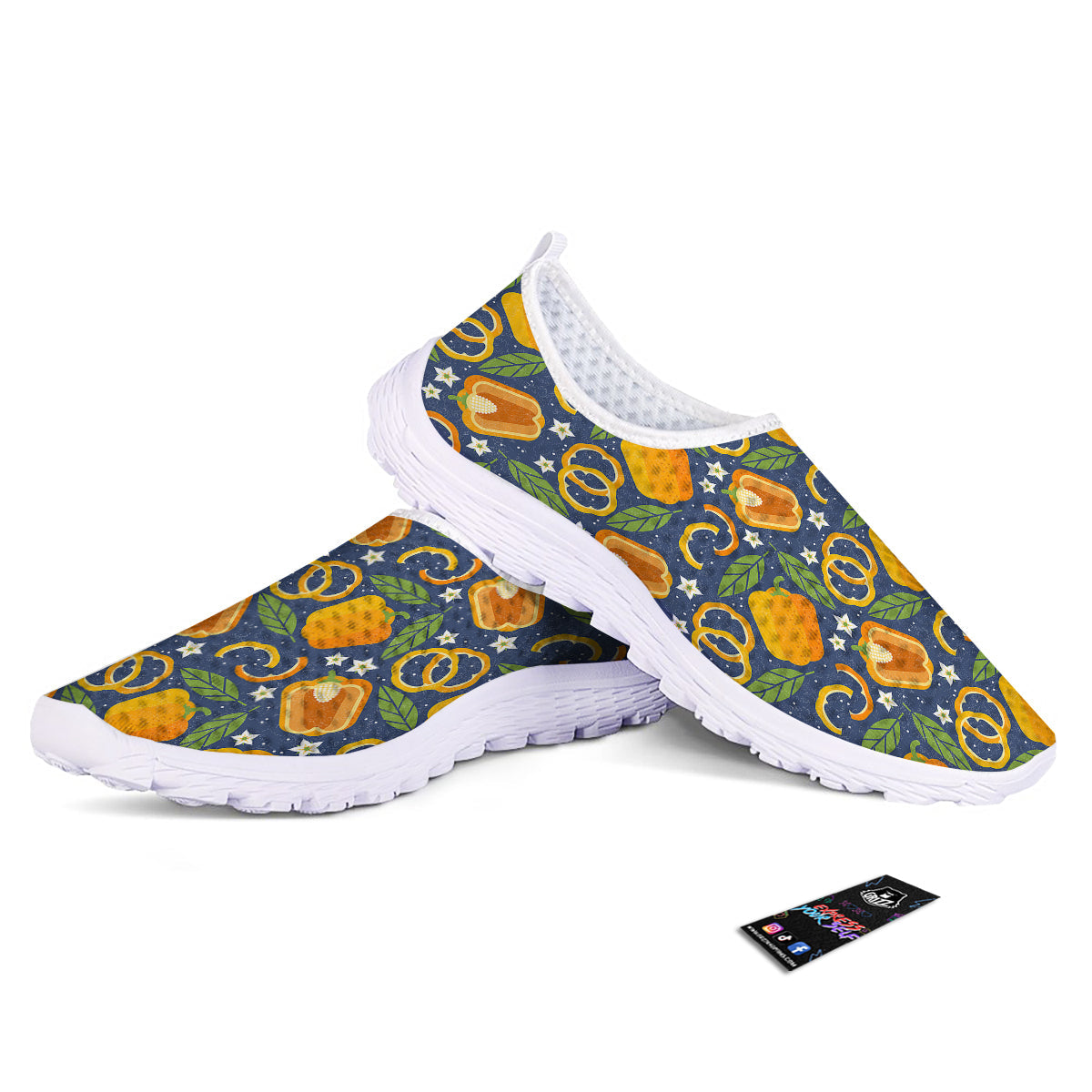 Bell Pepper Leaf Print Pattern Nurse Shoes-grizzshop