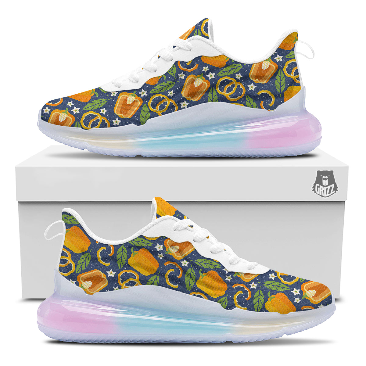 Bell Pepper Leaf Print Pattern Running Sneakers-grizzshop