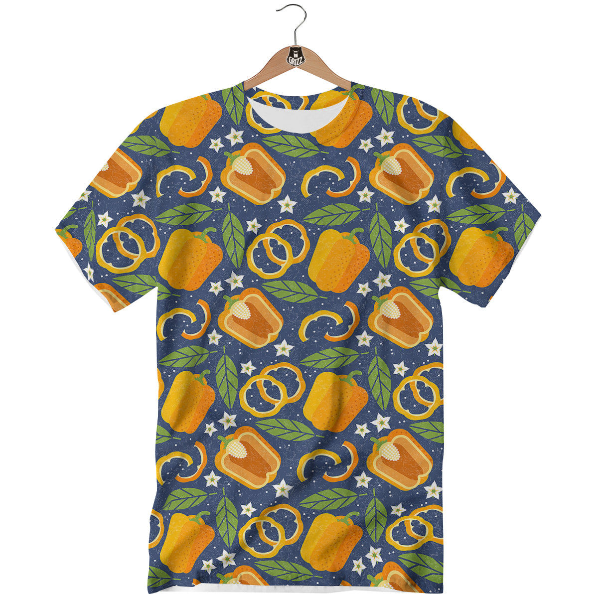 Bell Pepper Leaf Print Pattern T-Shirt-grizzshop