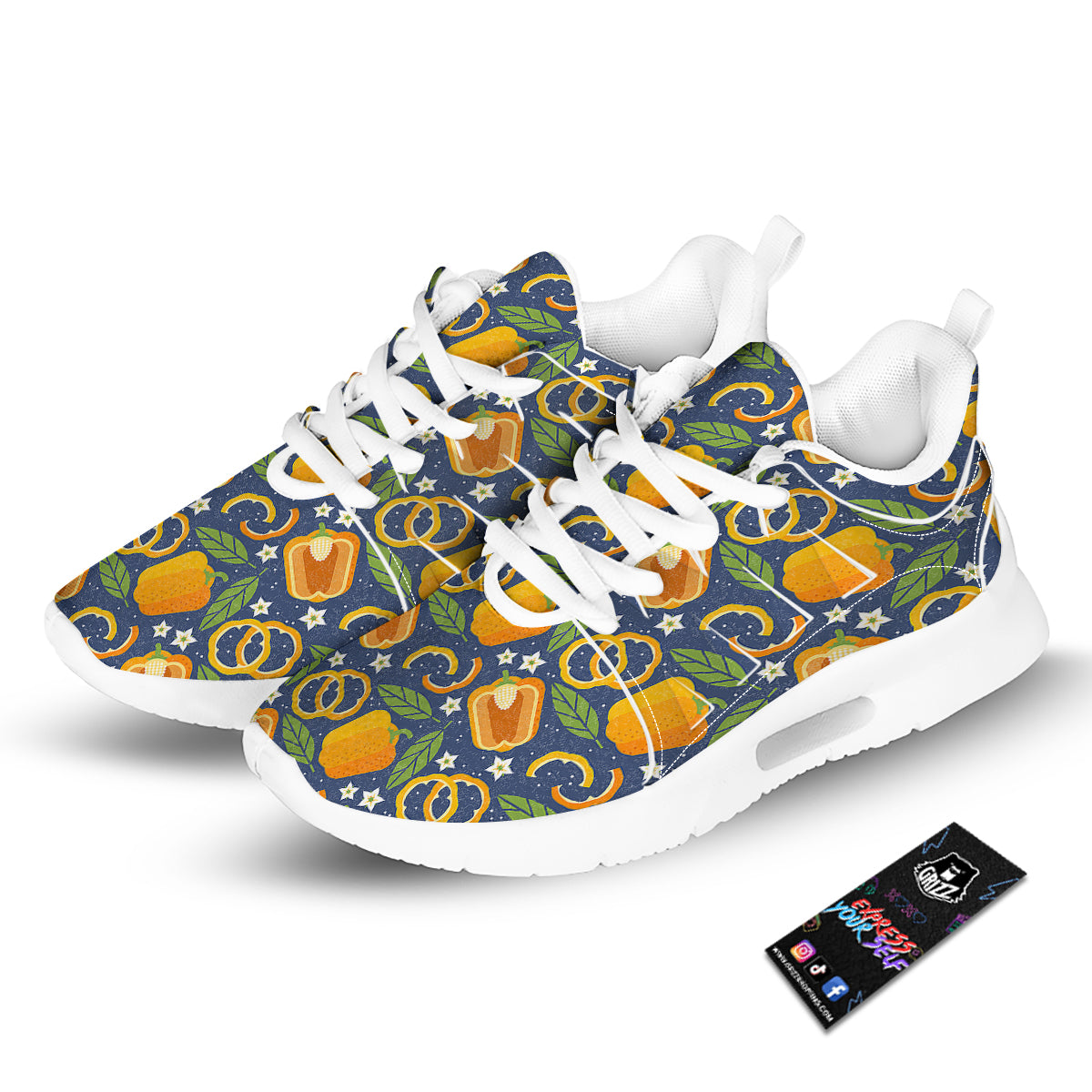 Bell Pepper Leaf Print Pattern Tennis Shoes-grizzshop