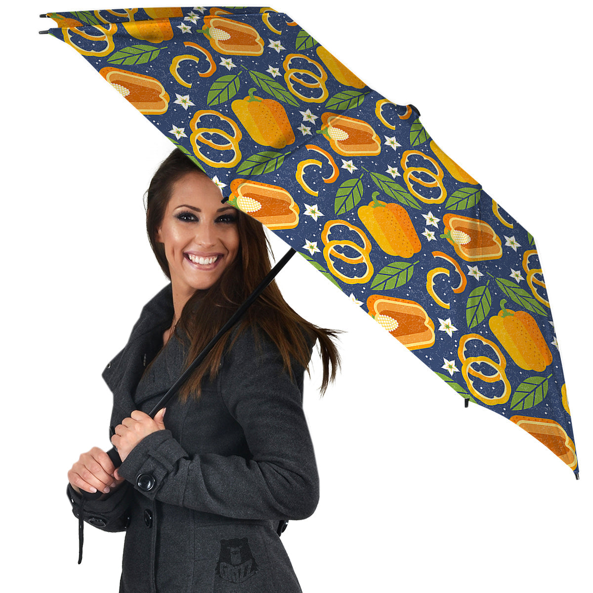Bell Pepper Leaf Print Pattern Umbrella-grizzshop