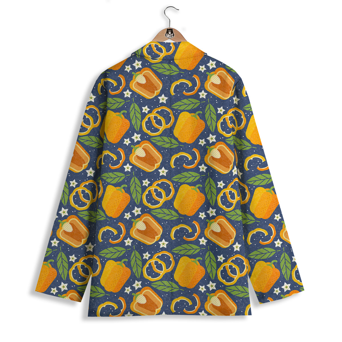 Bell Pepper Leaf Print Pattern Women's Blazer-grizzshop