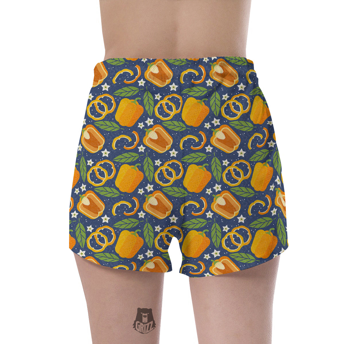 Bell Pepper Leaf Print Pattern Women's Shorts-grizzshop