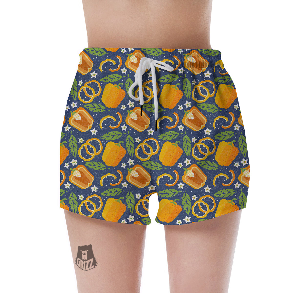 Bell Pepper Leaf Print Pattern Women's Shorts-grizzshop