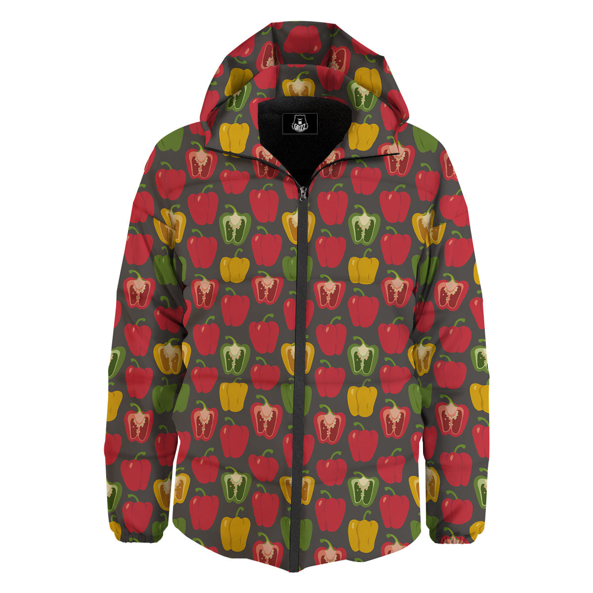 Bell Pepper Vintage Print Pattern Down Jacket-grizzshop