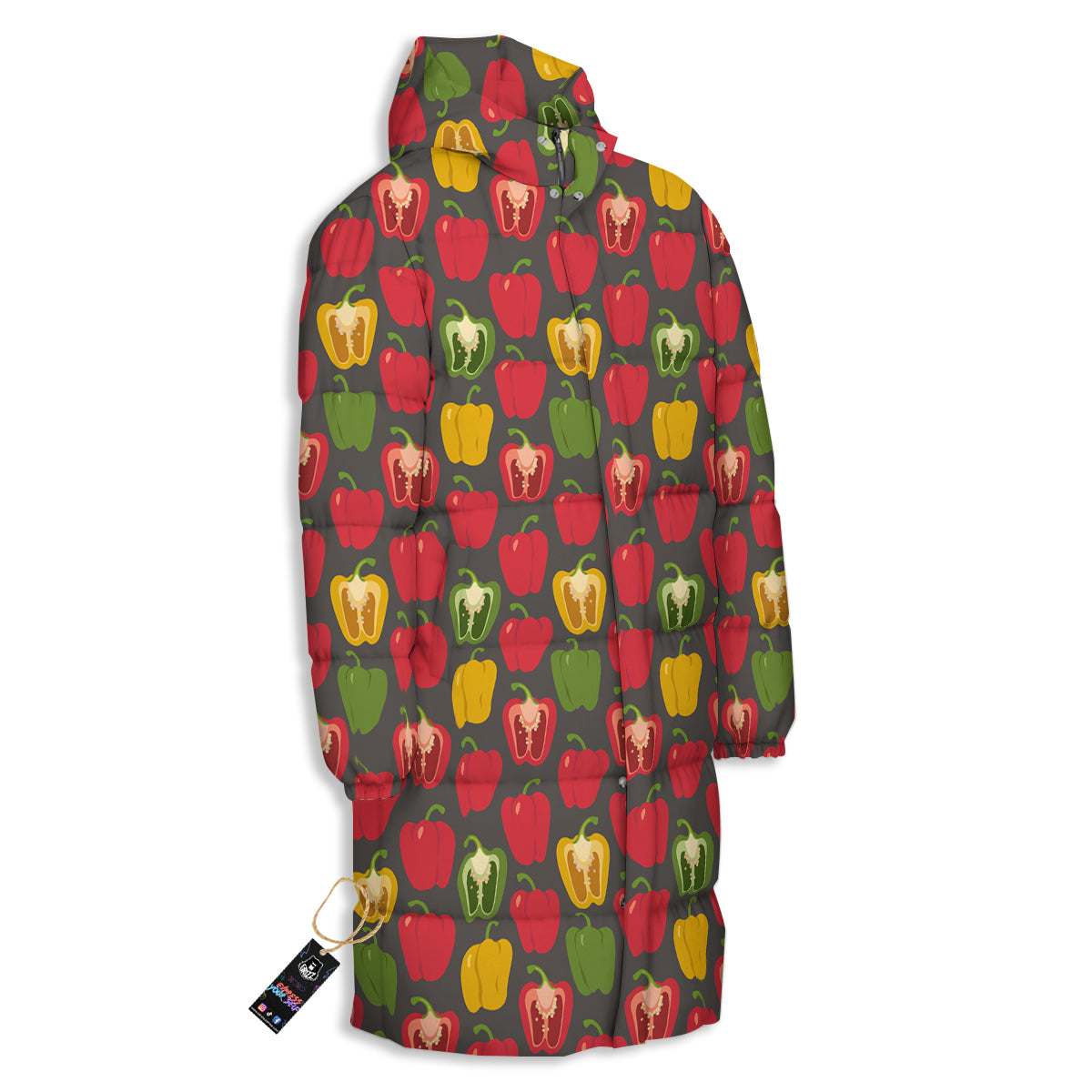 Bell Pepper Vintage Print Pattern Long Down Jacket-grizzshop
