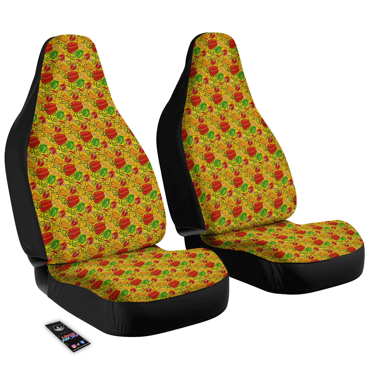 Bell Pepper Yellow Print Pattern Car Seat Covers-grizzshop