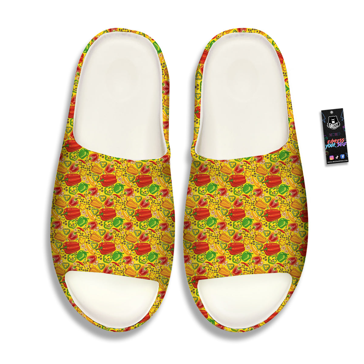 Bell Pepper Yellow Print Pattern Sandals-grizzshop