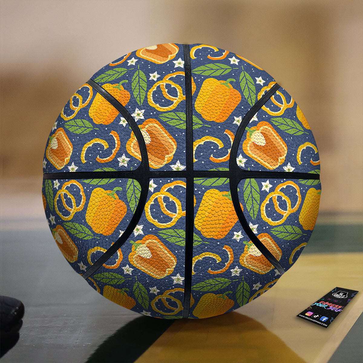 Bell Pepper Leaf Print Pattern Basketball