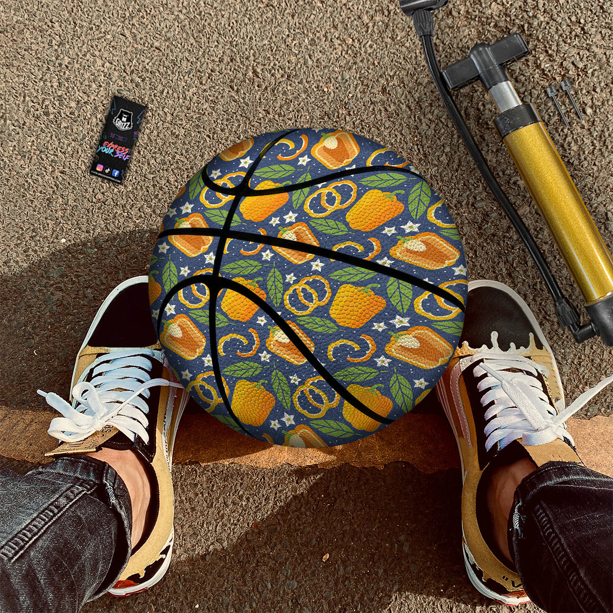 Bell Pepper Leaf Print Pattern Basketball