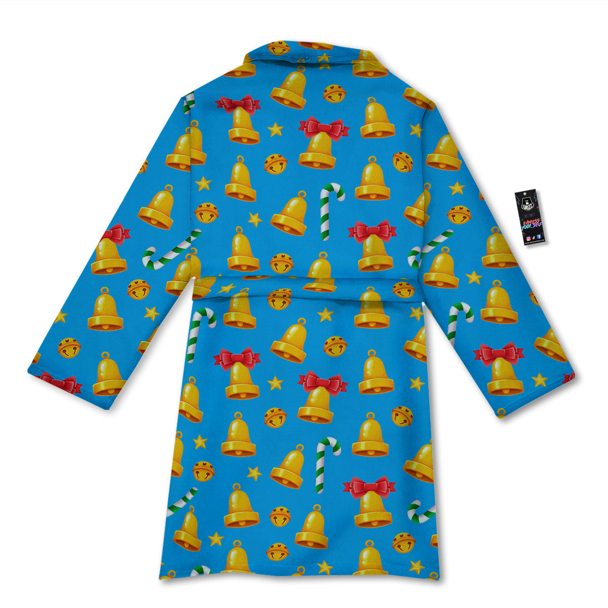 Bells Merry Christmas Print Pattern Bathrobe-grizzshop