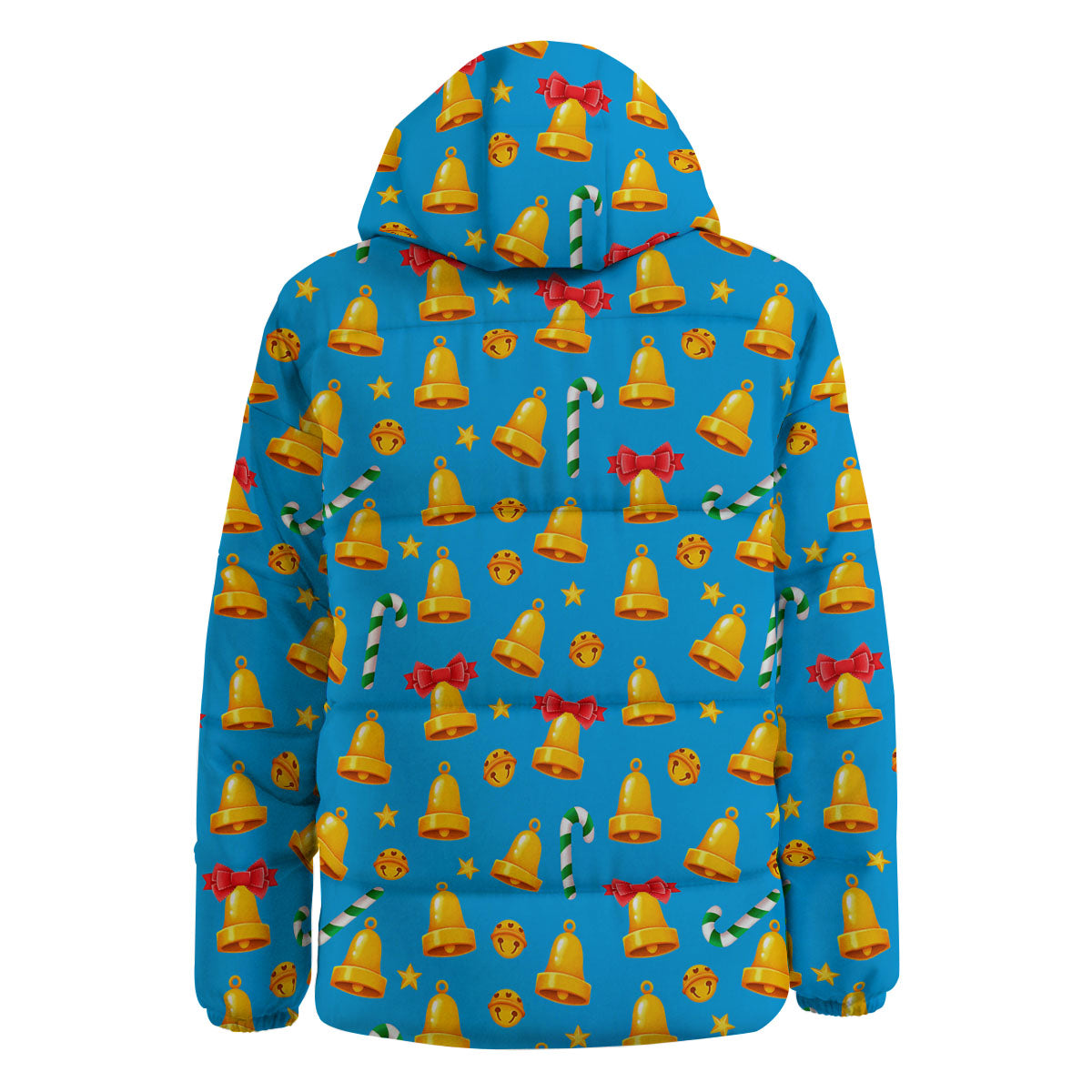 Bells Merry Christmas Print Pattern Down Jacket-grizzshop