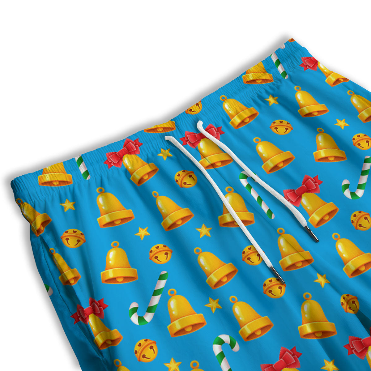 Bells Merry Christmas Print Pattern Men's Athletic Shorts