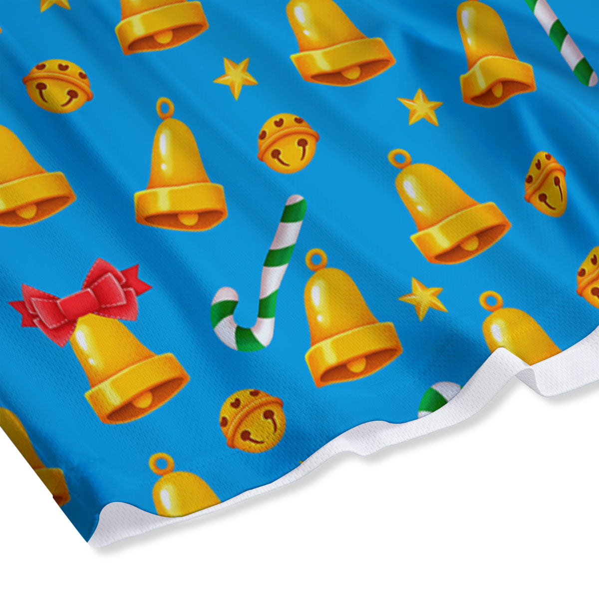 Bells Merry Christmas Print Pattern Mesh Shorts