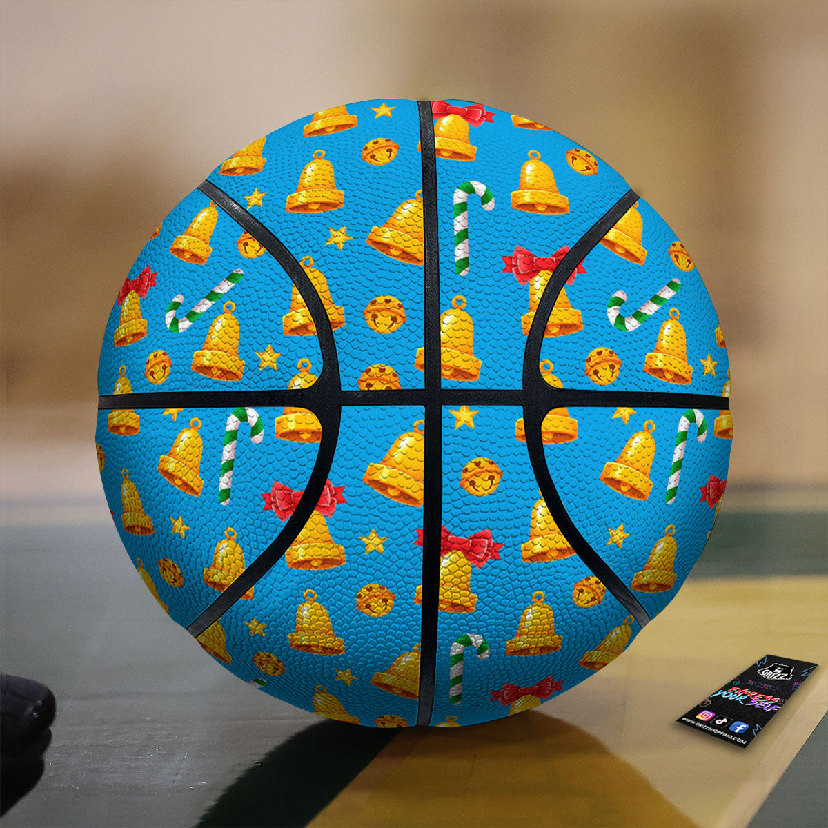 Bells Merry Christmas Print Pattern Basketball