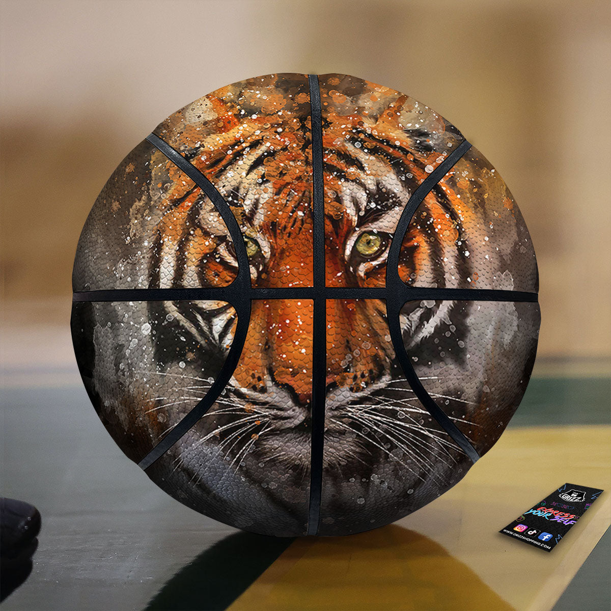 Bengal Tiger Watercolor Print Basketball