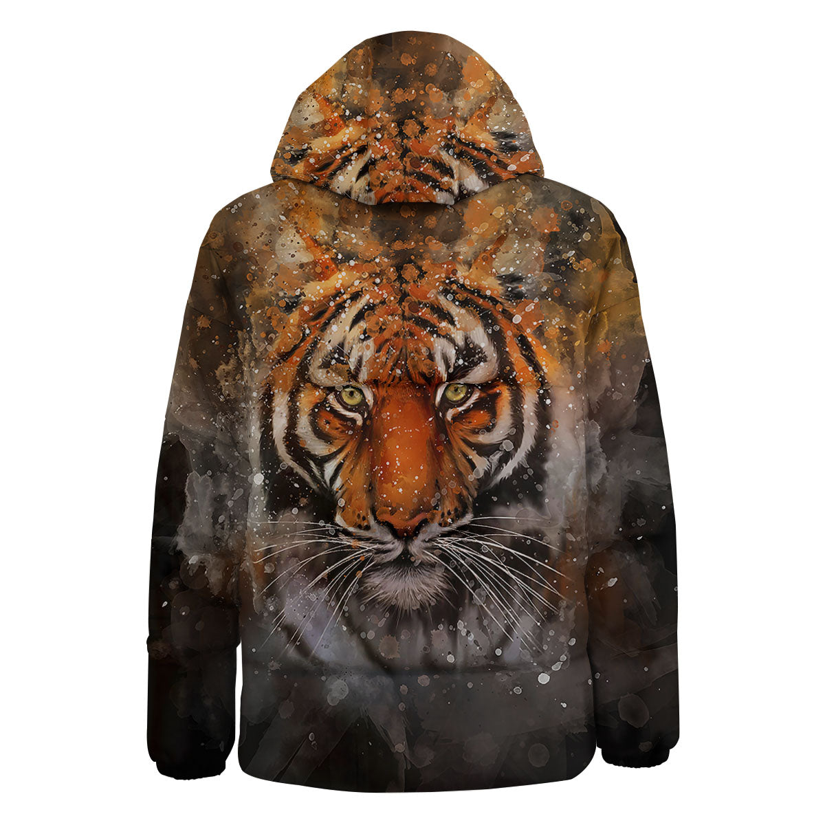 Bengal Tiger Watercolor Print Down Jacket-grizzshop