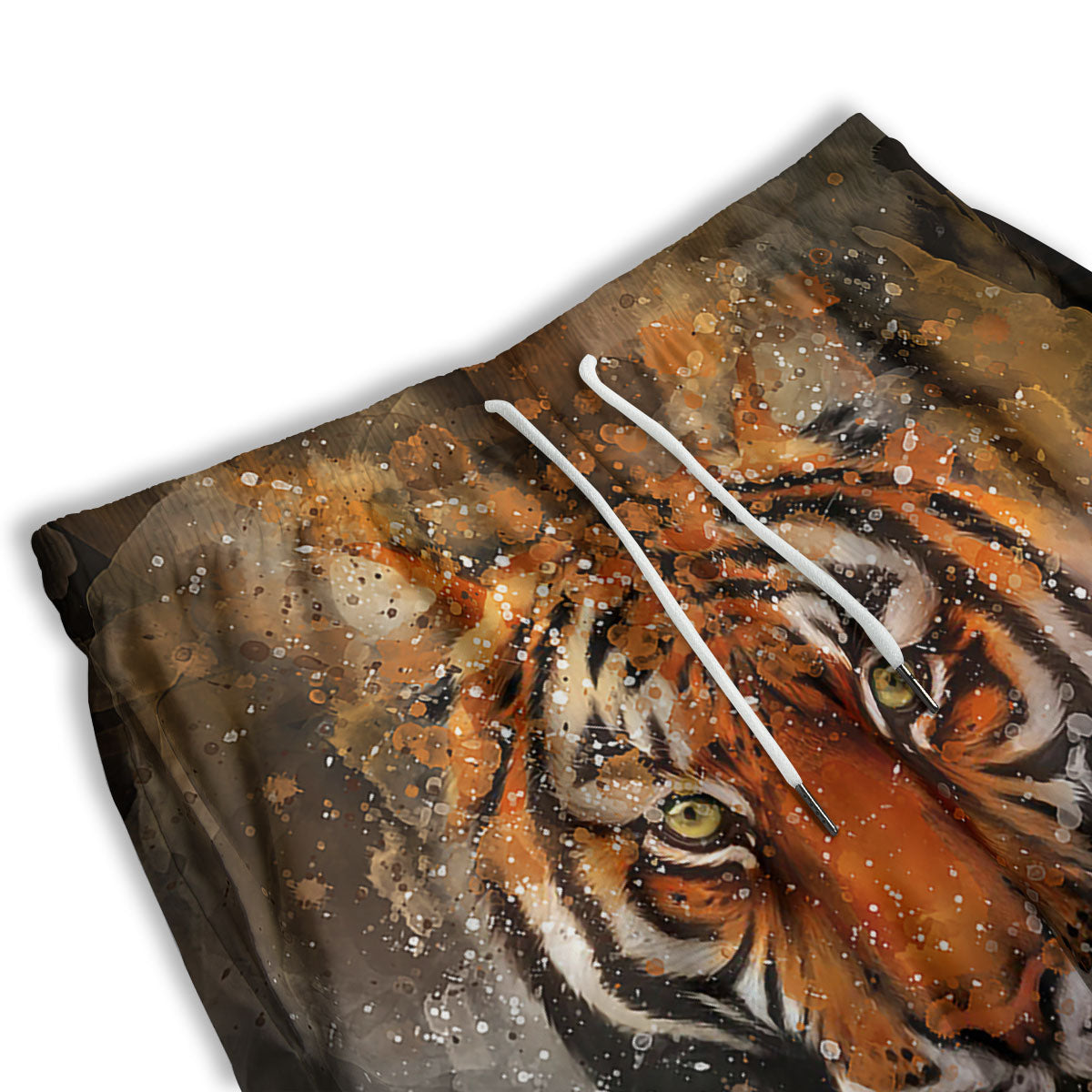Bengal Tiger Watercolor Print Men's Athletic Shorts