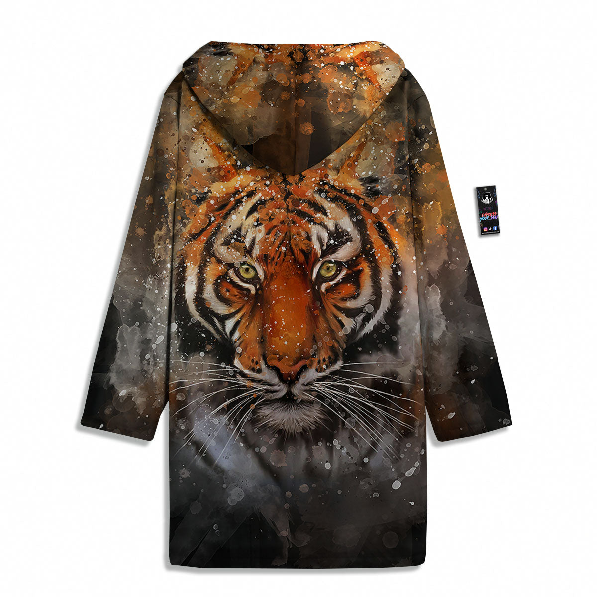 Bengal Tiger Watercolor Print Men's Windbreaker Jacket-grizzshop