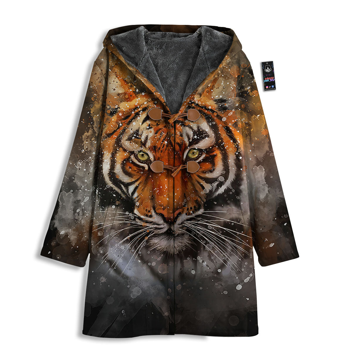 Bengal Tiger Watercolor Print Men's Windbreaker Jacket-grizzshop
