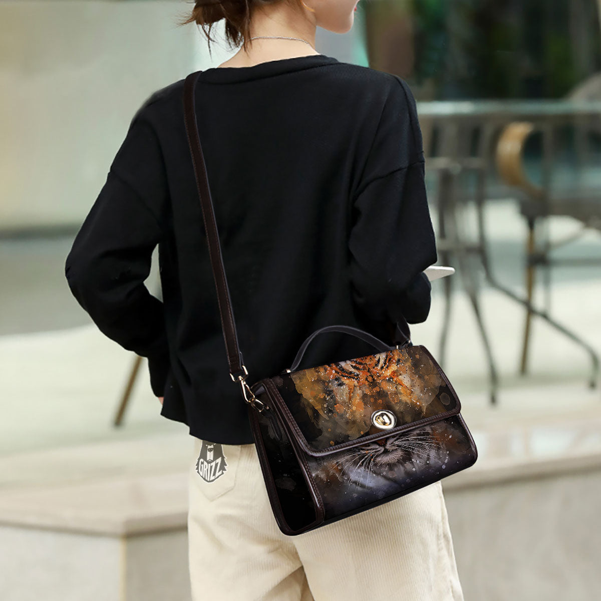 Bengal Tiger Watercolor Print Women's Satchel Bag