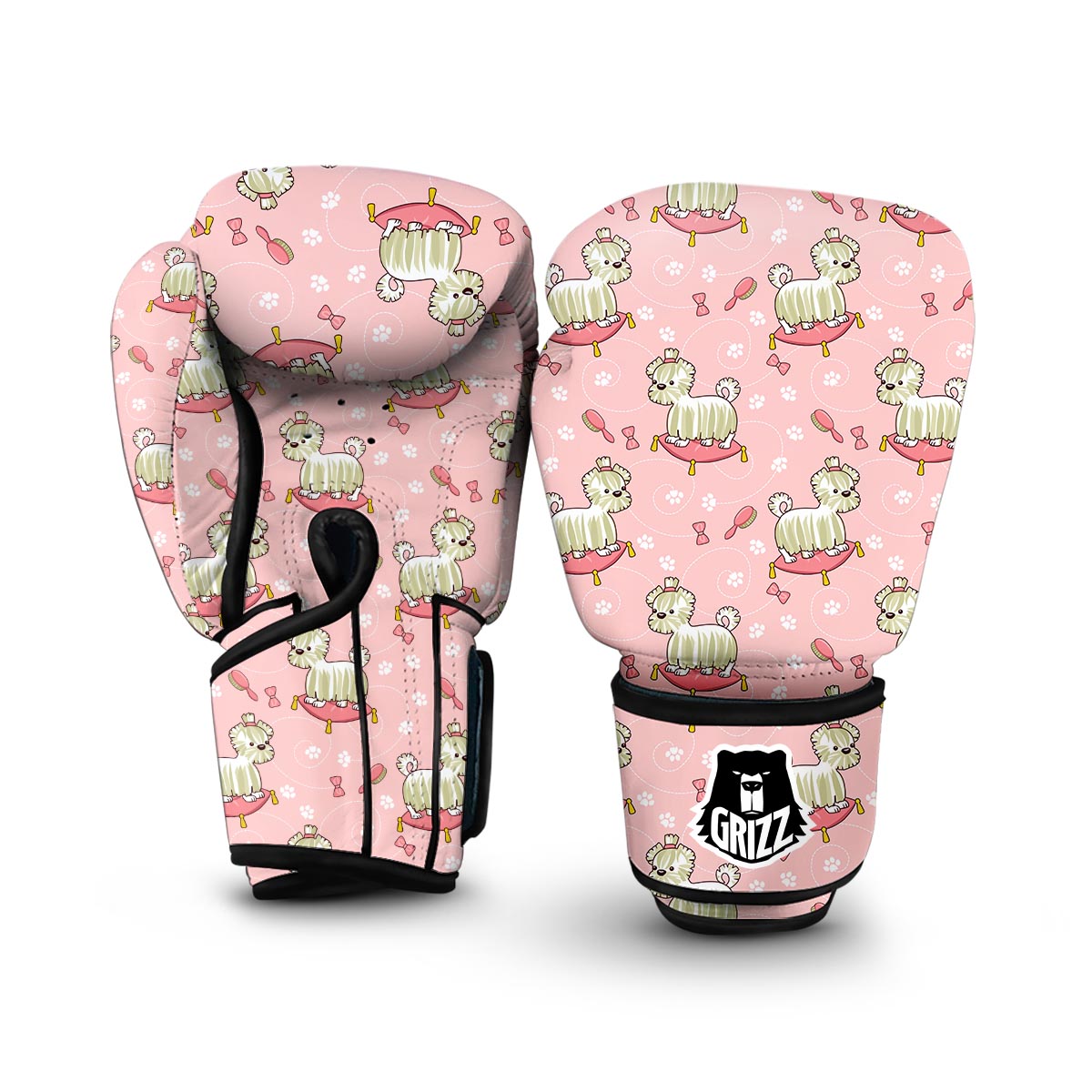 Bichon Frise Dog Pattern Print Boxing Gloves-grizzshop