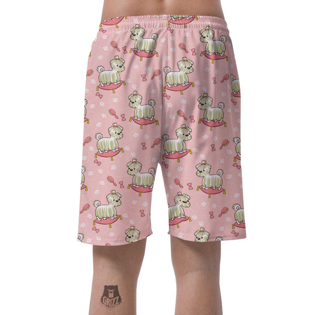 Bichon Frise Dog Pattern Print Men's Shorts-grizzshop