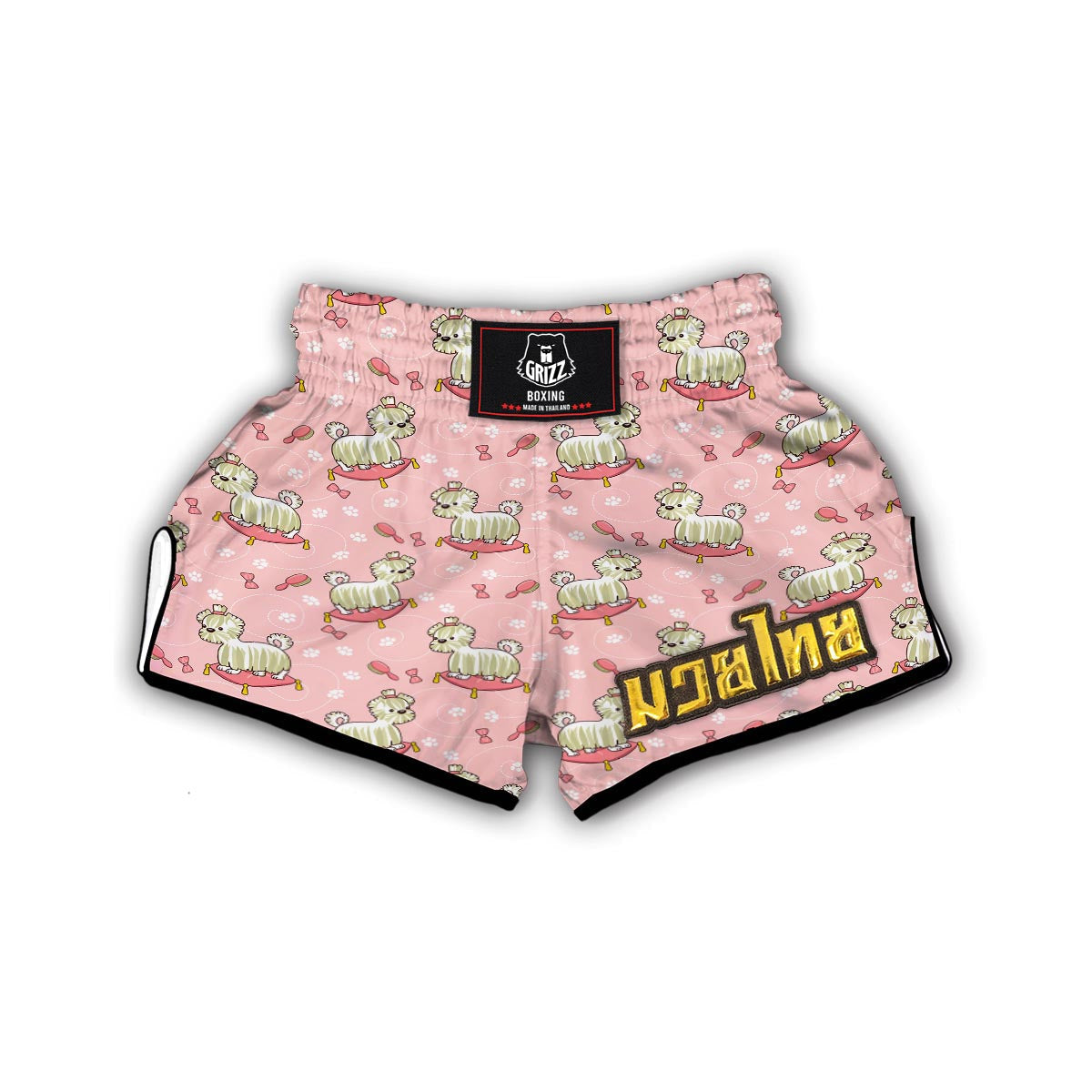 Bichon Frise Dog Pattern Print Muay Thai Boxing Shorts-grizzshop