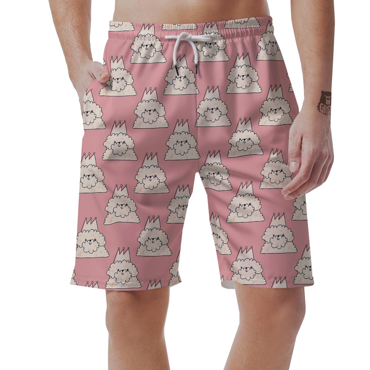 Bichon Frise Dog Print Pattern Men's Shorts-grizzshop