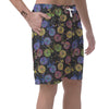 Bicycle Floral Pattern Print Men's Shorts-grizzshop