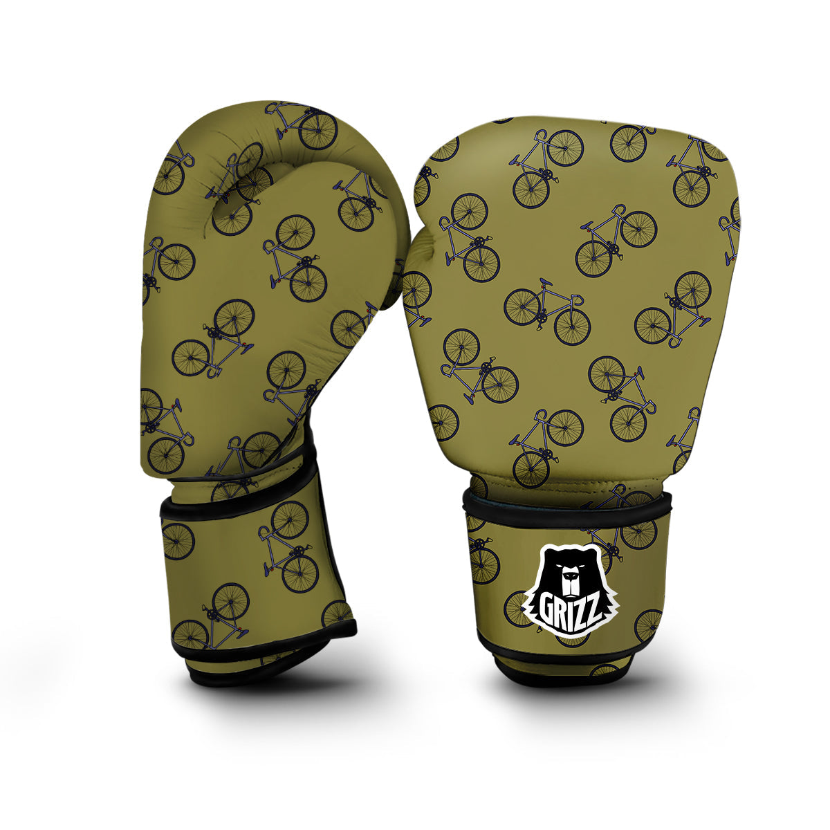 Bicycle Print Pattern Boxing Gloves-grizzshop