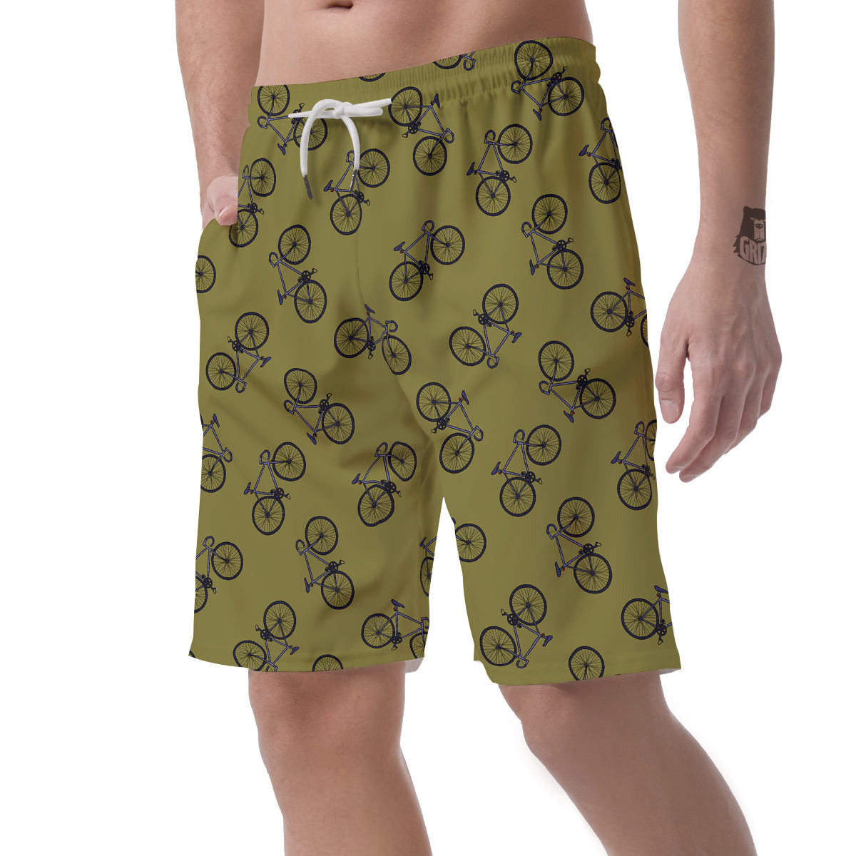 Bicycle Print Pattern Men's Shorts-grizzshop