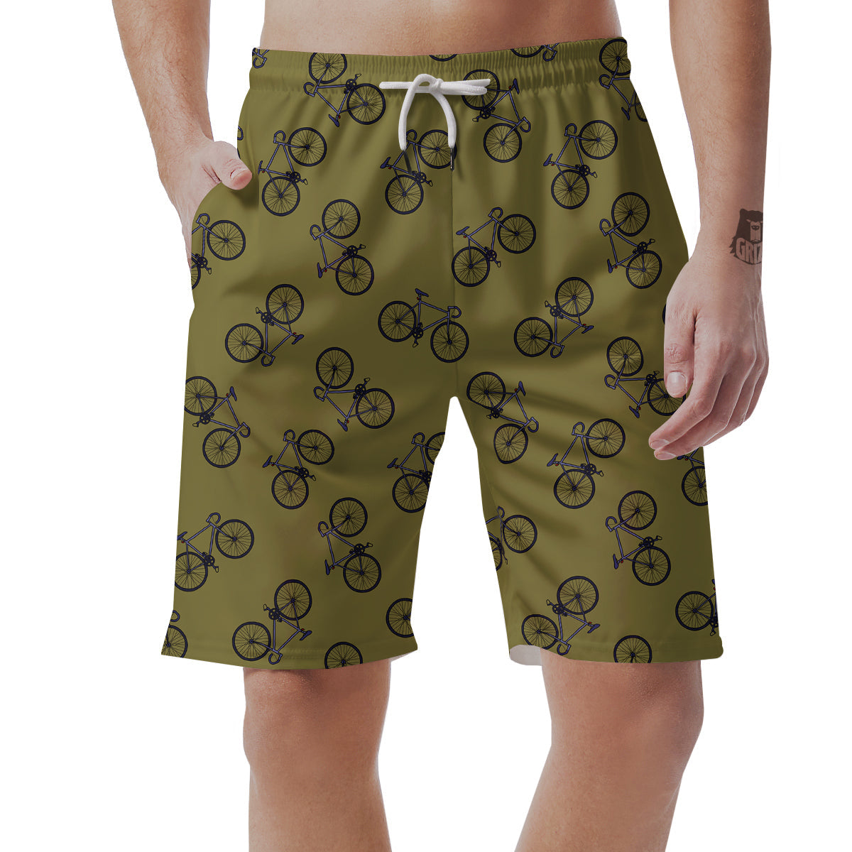 Bicycle Print Pattern Men's Shorts-grizzshop