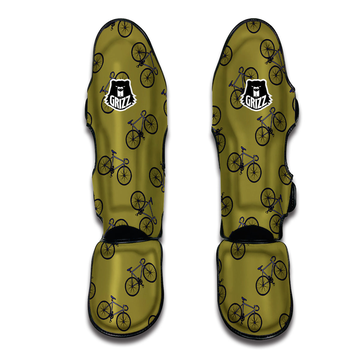 Bicycle Print Pattern Muay Thai Shin Guards-grizzshop