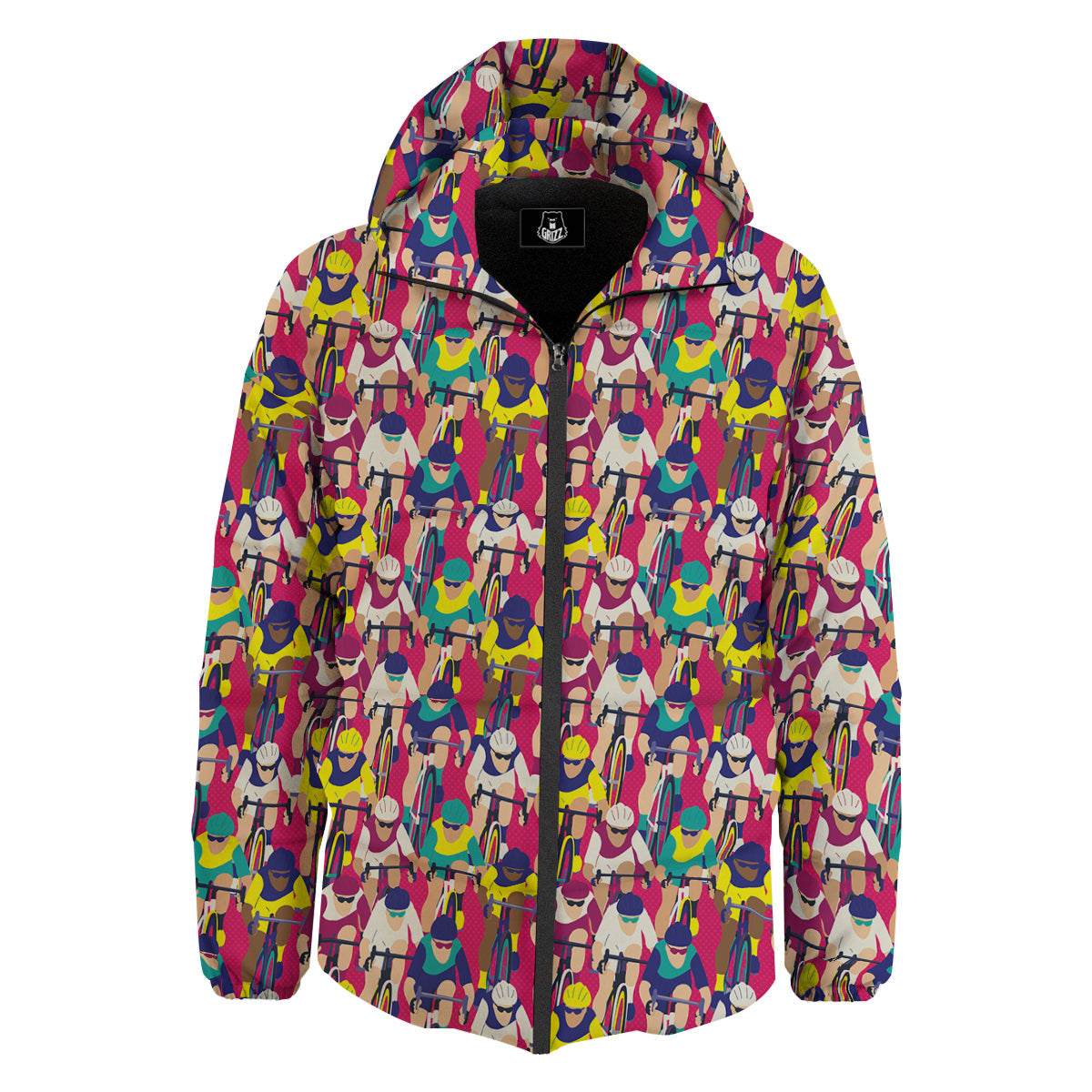 Bicycle Race Colorful Print Pattern Down Jacket-grizzshop