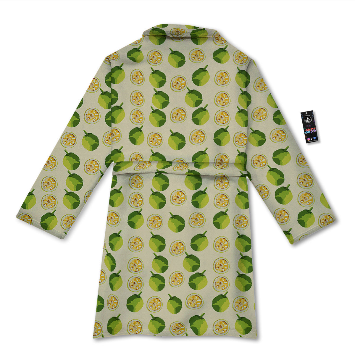 Biege Jackfruit Print Pattern Bathrobe-grizzshop
