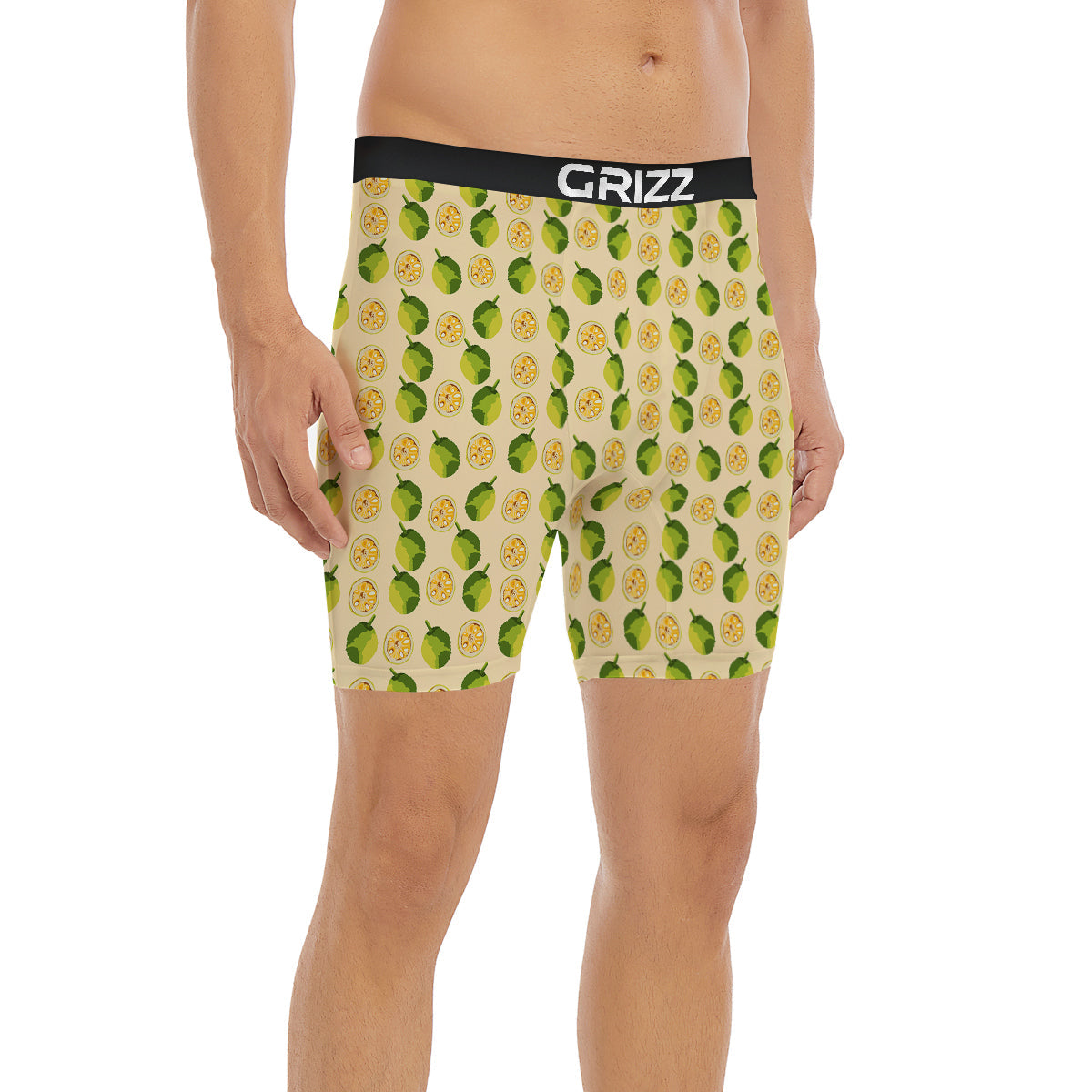 Biege Jackfruit Print Pattern Boxer Briefs-grizzshop