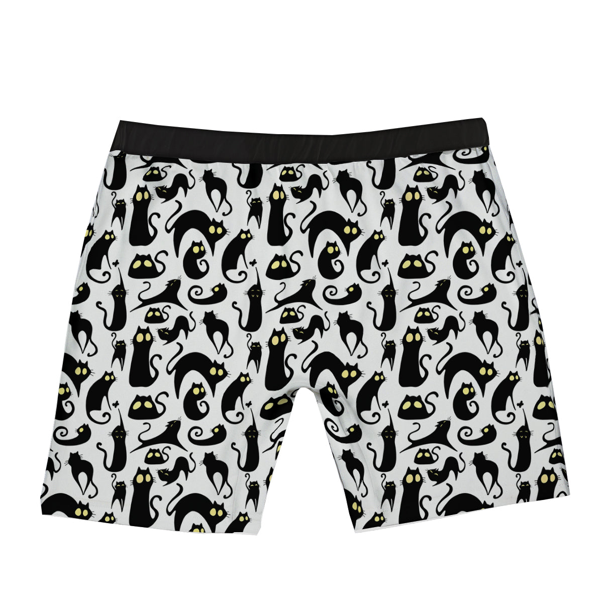 Big Eye Black Cat Halloween Print Pattern Boxer Briefs-grizzshop
