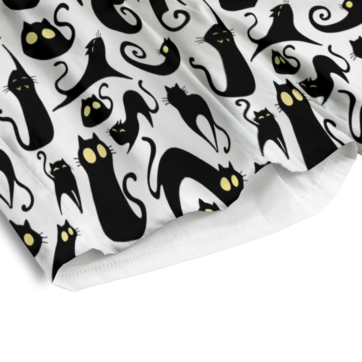 Big Eye Black Cat Halloween Print Pattern Men's Athletic Shorts