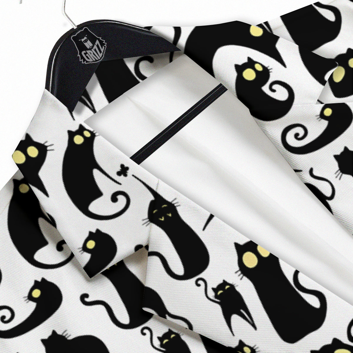 Big Eye Black Cat Halloween Print Pattern Men's Sport Coat-grizzshop