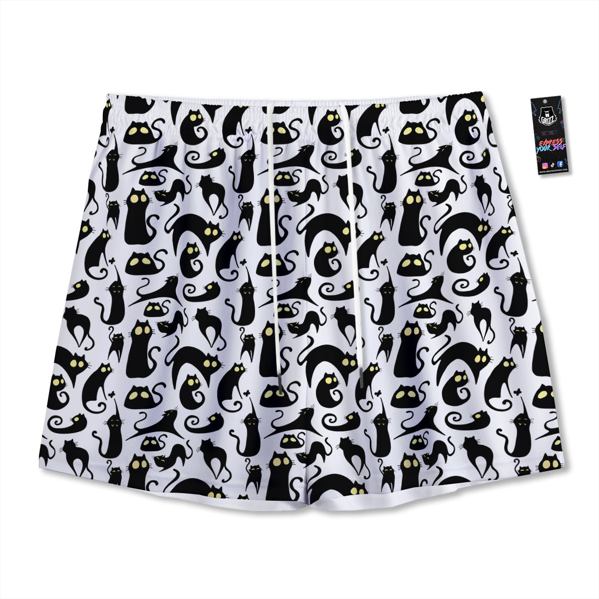 Cancer Cute Cartoon Print Pattern Mesh Shorts