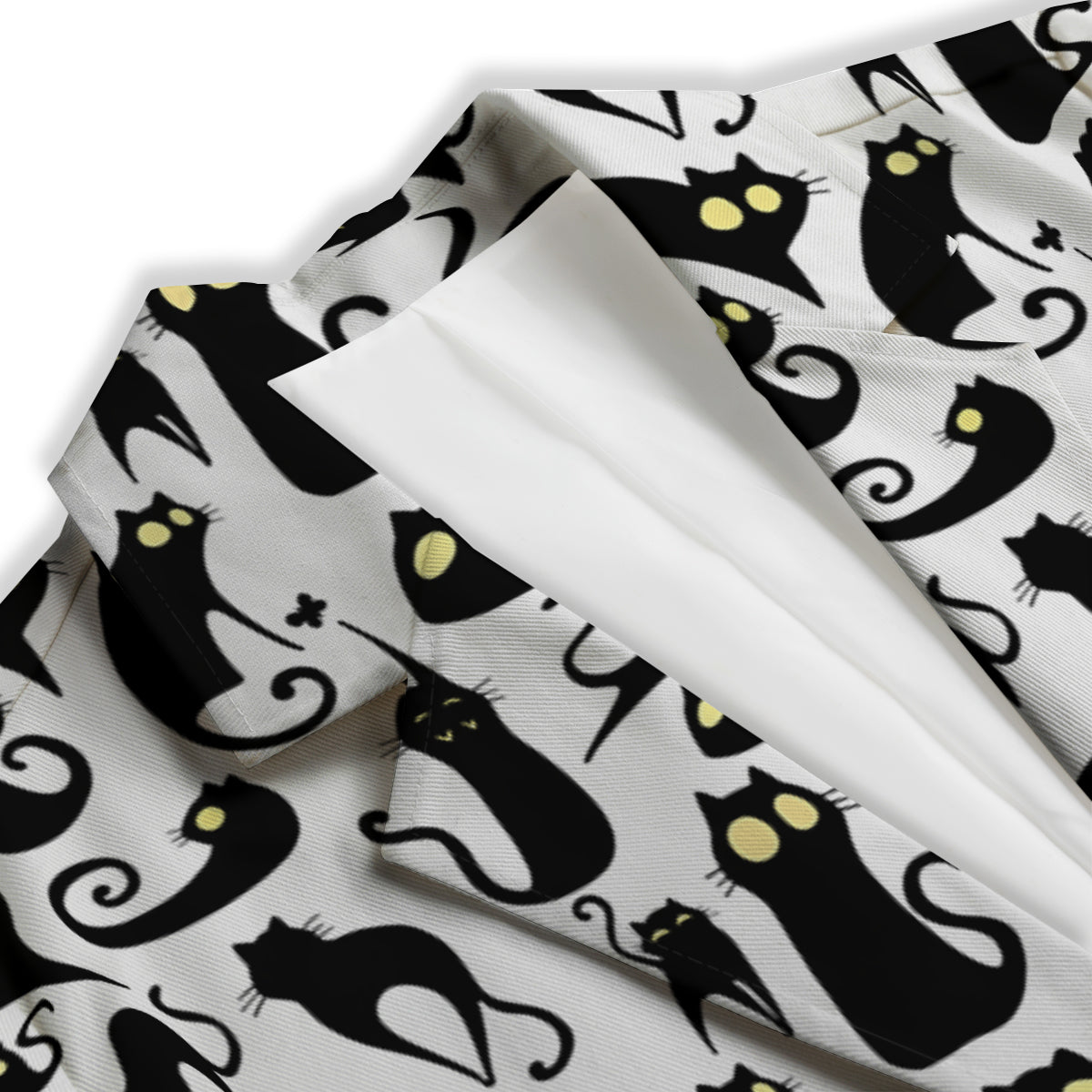 Big Eye Black Cat Halloween Print Pattern Women's Blazer-grizzshop