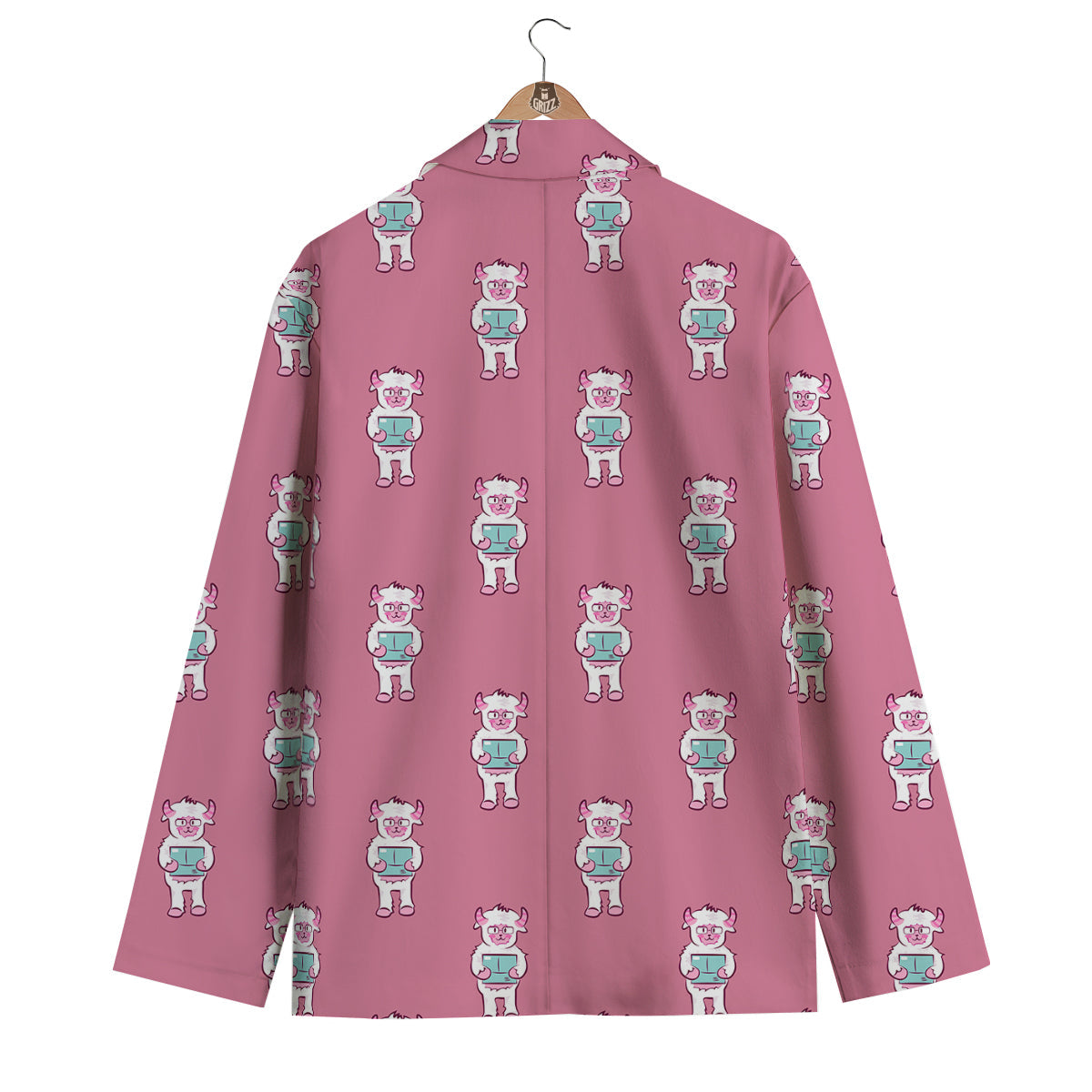 Bigfoot Pattern Print Men's Blazer-grizzshop