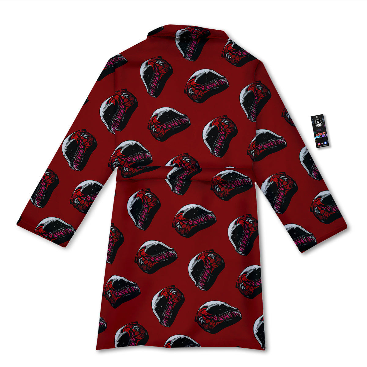 Biker Helmet Devil Print Pattern Bathrobe-grizzshop