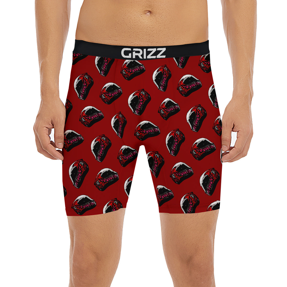Biker Helmet Devil Print Pattern Boxer Briefs-grizzshop
