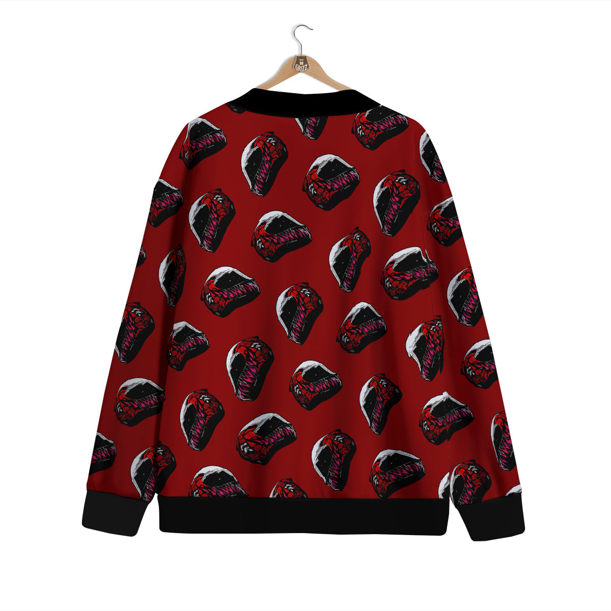 Biker Helmet Devil Print Pattern Cardigan-grizzshop