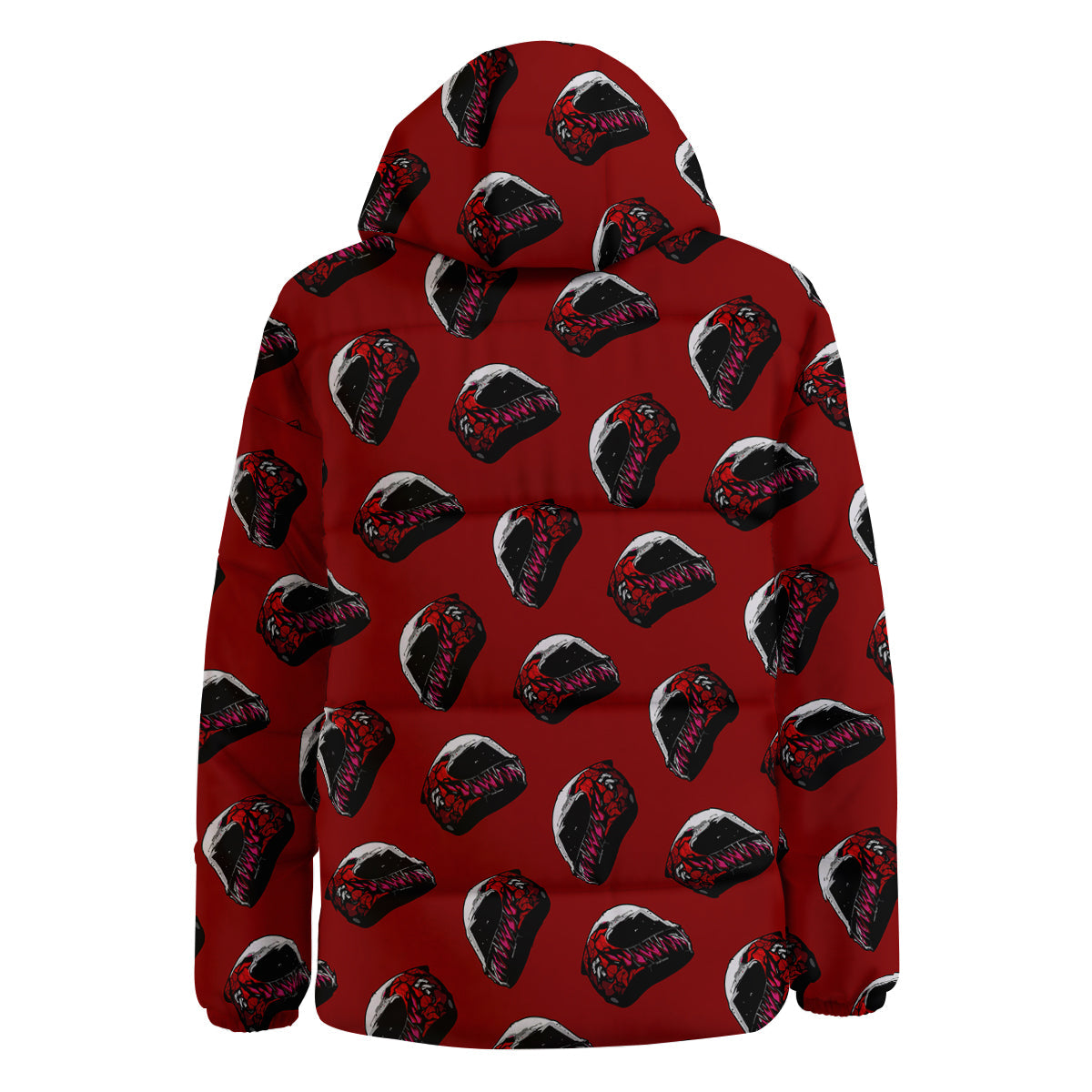 Biker Helmet Devil Print Pattern Down Jacket-grizzshop